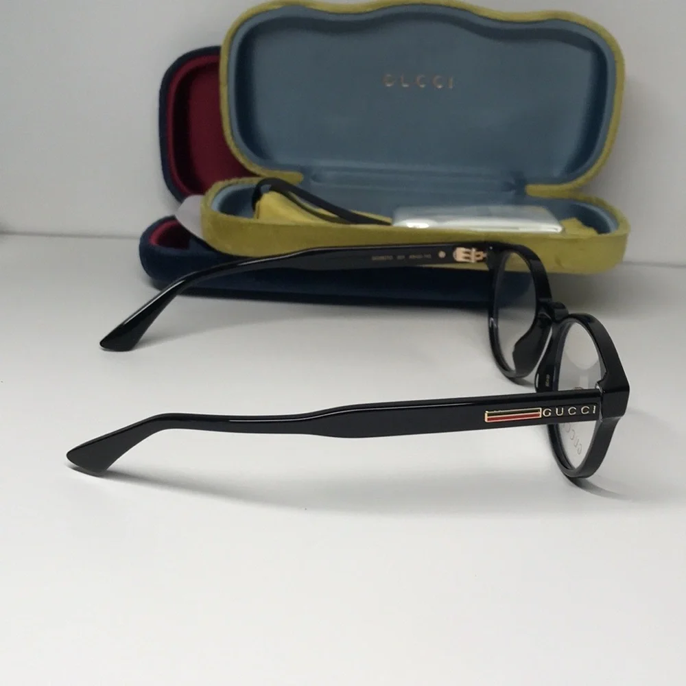 New Authentic Gucci GG0827O 001 Black Eyeglasses with Case